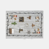 カウボーイ素朴ブロンド髪ボーイカウポーク フリースブランケット (正面(横))