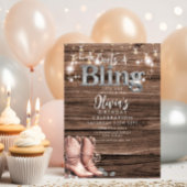 カウボーイ素朴ブーツときらきら光るパーティの招待状 招待状