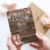 カウボーイ素朴ブーツときらきら光るパーティの招待状 招待状