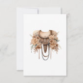 カウボーイ素朴ブーツとサドルフローラ結婚ズ 出欠カード (裏面)