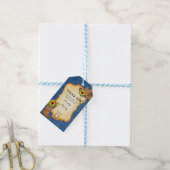 カウボーイ素朴ブーツとハットサンフラワーデニム ギフトタグ (より糸付き)