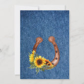 カウボーイ素朴ブーツとハットサンフラワーデニム 招待状 (裏面)