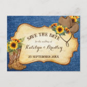 カウボーイ素朴ブーツとハットサンフラワーデニム 案内ポストカード (正面)