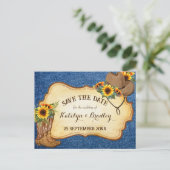 カウボーイ素朴ブーツとハットサンフラワーデニム 案内ポストカード (スタンド正面)