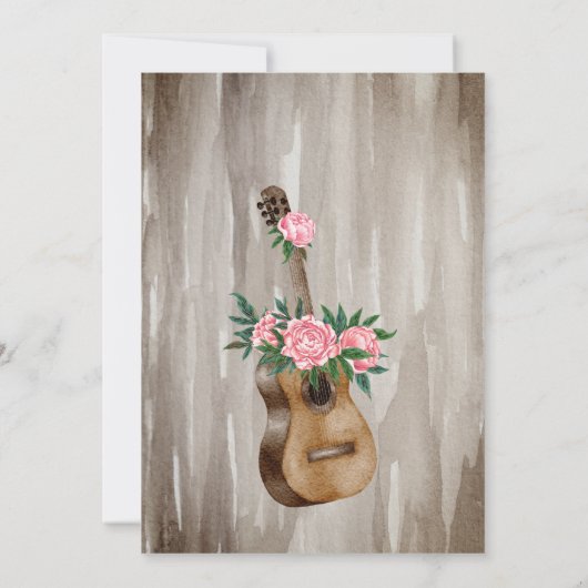 カウボーイ素朴ブーツと帽子の牡丹の水色 招待状 (裏面)