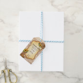 カウボーイ素朴ブーツと帽子ひまわり水色 ギフトタグ (より糸付き)