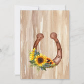 カウボーイ素朴ブーツと帽子ひまわり水色 招待状 (裏面)