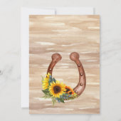 カウボーイ素朴ブーツと帽子ひまわり水色 招待状 (裏面)