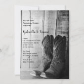 カウボーイ素朴ブーツのリハ結婚ーサルディナー 招待状 (正面)