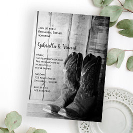 カウボーイ素朴ブーツのリハ結婚ーサルディナー 招待状