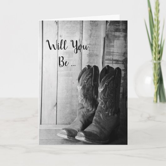 カウボーイ素朴ブーツは私の花嫁になる 招待状 (正面)