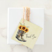 カウボーイ素朴ブーツひまわり付きサンフラワー フェイバータグ (インサイチュ)