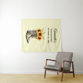 カウボーイ素朴ブーツひまわり誕生日 タペストリー (インサイチュ(横))