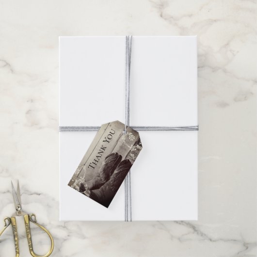 カウボーイ素朴ブーツウェスタンキンセニェラありがとう ギフトタグ (より糸付き)