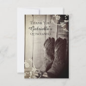 カウボーイ素朴ブーツウェスタンキンセニェラありがとう サンキューカード (正面)