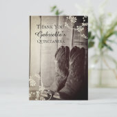 カウボーイ素朴ブーツウェスタンキンセニェラありがとう サンキューカード (スタンド正面)