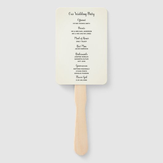 カウボーイ素朴ブーツウェスタンフローラ結婚式 プログラム ハンドファン (裏面)