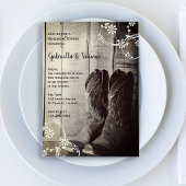 カウボーイ素朴ブーツウェスタンリハーサルディナー 招待状