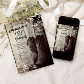 カウボーイ素朴ブーツウェスタン卒業パーティー 招待状