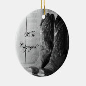 カウボーイ素朴ブーツウェスタン婚約 セラミックオーナメント (右)