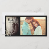 カウボーイ素朴ブーツウェスタン結婚の感謝 サンキューカード (正面)