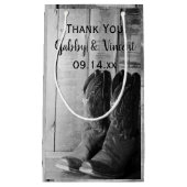 カウボーイ素朴ブーツウェスタン結婚の感謝 スモールペーパーバッグ (正面)