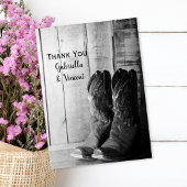 カウボーイ素朴ブーツウェスタン結婚の感謝 ノートカード