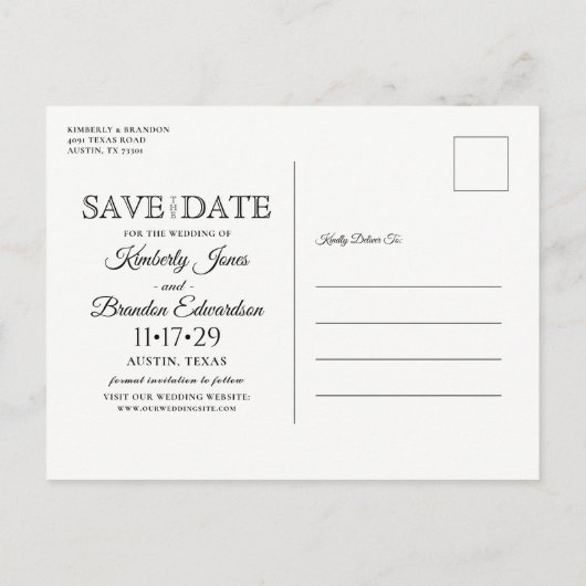 カウボーイ素朴ブーツウェディング日付はがきを保存 案内ポストカード (裏面)