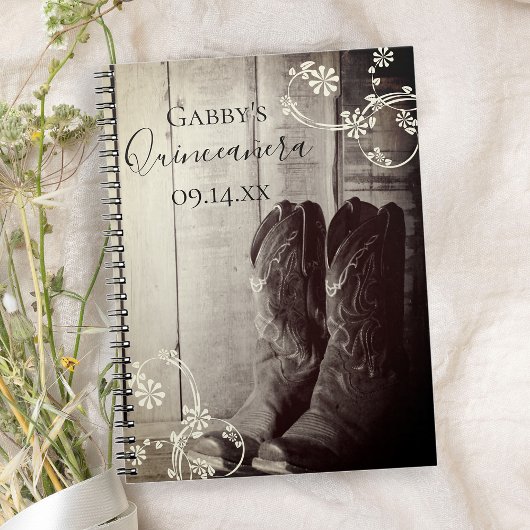 カウボーイ素朴ブーツウエスタンキンセアニラゲストブック ノートブック