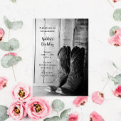 カウボーイ素朴ブーツカントリーウェスタンバースデーパーティー 招待状