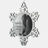 カウボーイ素朴ブーツカントリーウェスタン結婚ズ スノーフレークピューターオーナメント (右)