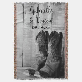 カウボーイ素朴ブーツカントリーウェスタン結婚ズ スローブランケット