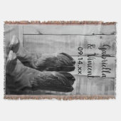 カウボーイ素朴ブーツカントリーウェスタン結婚ズ スローブランケット (正面)