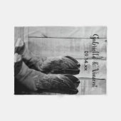 カウボーイ素朴ブーツカントリーウェスタン結婚ズ フリースブランケット (正面(横))