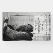 カウボーイ素朴ブーツカントリーウェスタン結婚ズ 横断幕 (横)