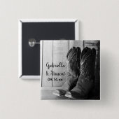 カウボーイ素朴ブーツカントリーウェスタン結婚ズ 缶バッジ (正面&裏面)