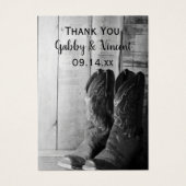 カウボーイ素朴ブーツカントリーウェディングメッセージカード (正面)