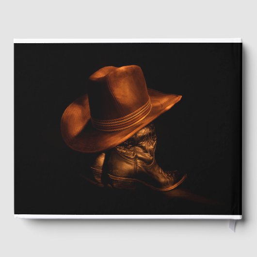 カウボーイ素朴ブーツカントリー誕生日ゲストブック ゲストブック (裏面)