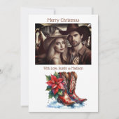 カウボーイ素朴ブーツカントリー&ウェスタンパーソナライズされた シーズンカード (正面)