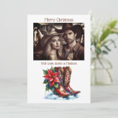 カウボーイ素朴ブーツカントリー&ウェスタンパーソナライズされた シーズンカード (スタンド正面)