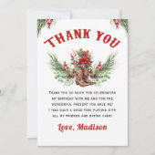 カウボーイ素朴ブーツクリスマスサンキューカード サンキューカード (正面)