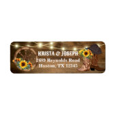 カウボーイ素朴ブーツサンフラワーウェスタン結婚ズ ラベル (正面)