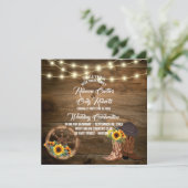 カウボーイ素朴ブーツサンフラワーウェスタン結婚ズ 招待状 (スタンド正面)