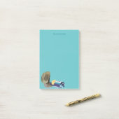 カウボーイ素朴ブーツハットブルーパープルブランケットカスタム ポストイット (デスク上)