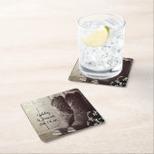 カウボーイ素朴ブーツフローラウェスタン結婚ズ スクエアペーパーコースター (インサイチュ)