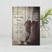 カウボーイ素朴ブーツホームカミングダンス 招待状 (スタンド正面)