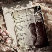 カウボーイ素朴ブーツランチフローラ婚約パーティ 招待状