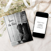 カウボーイ素朴ブーツ西ウェディング日付を保存 招待状