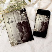 カウボーイ素朴ブーツ西ウェディング日付を保存 招待状