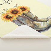 カウボーイ素朴ブーツ（ひまわり） シェルパブランケット (3/4)